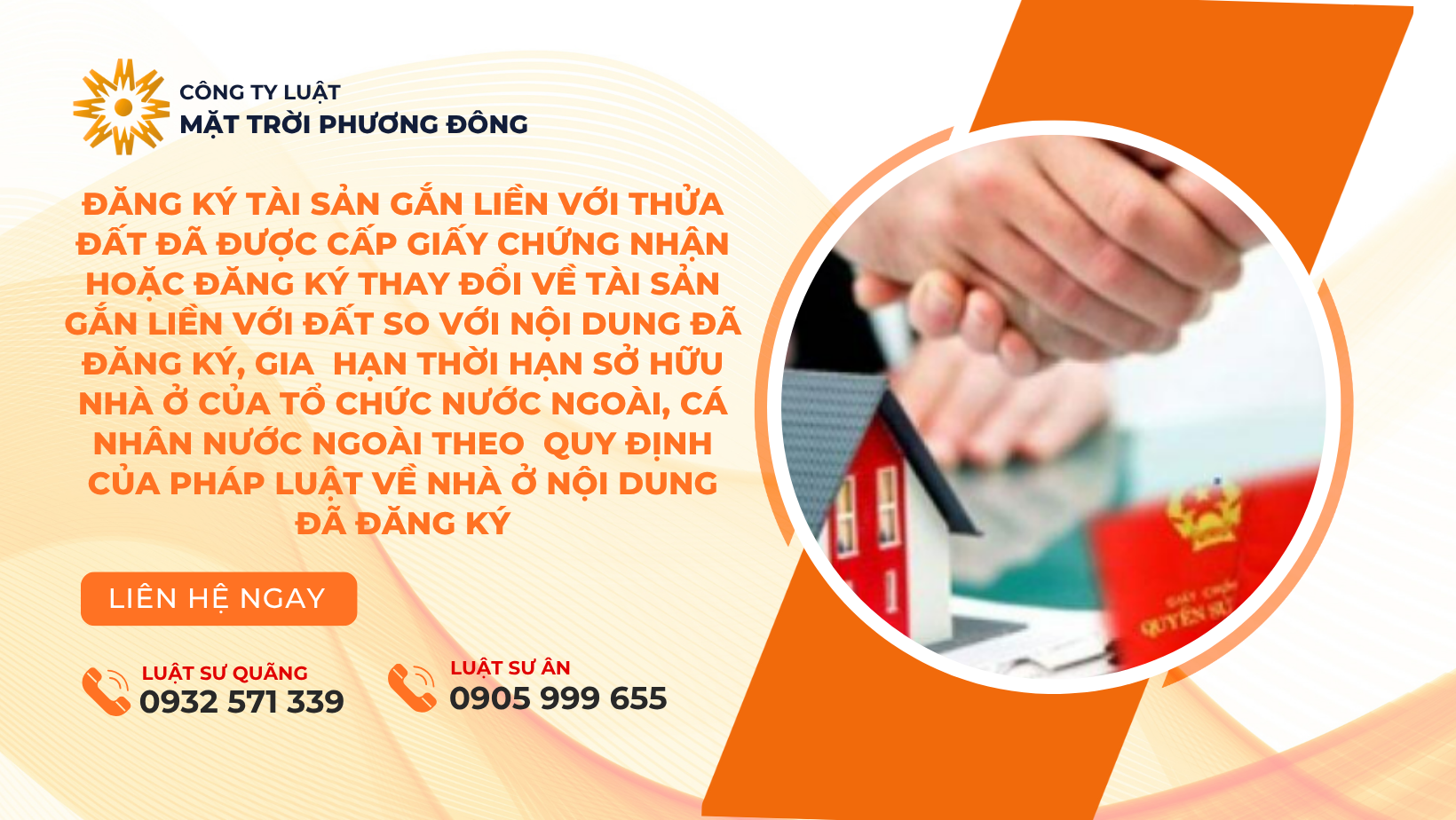 Đăng ký tài sản gắn liền với thửa đất đã được cấp Giấy chứng nhận hoặc đăng ký thay đổi về tài sản gắn liền với đất so với nội dung đã đăng ký, gia hạn thời hạn sở hữu nhà ở của tổ chức nước ngoài, cá nhân nước ngoài theo quy định của pháp luật về nhà ở nội dung đã đăng ký