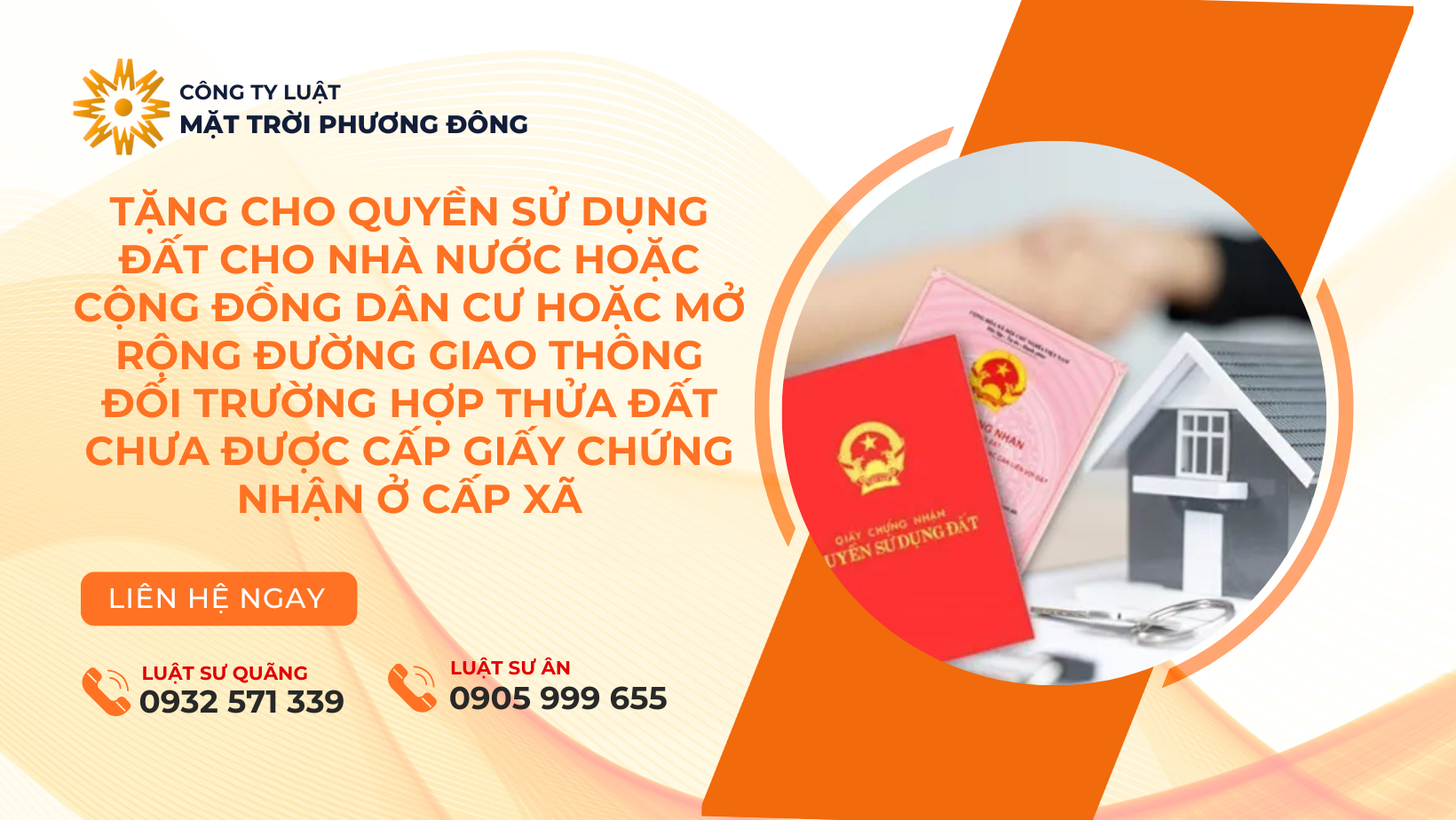 TẶNG CHO QUYỀN SỬ DỤNG ĐẤT CHO NHÀ NƯỚC HOẶC CỘNG ĐỒNG DÂN CƯHOẶC MỞ RỘNG ĐƯỜNG GIAO THÔNG ĐỐI TRƯỜNG HỢP THỬA ĐẤT CHƯA ĐƯỢC CẤP GIẤY CHỨNG NHẬN Ở CẤP XÃ