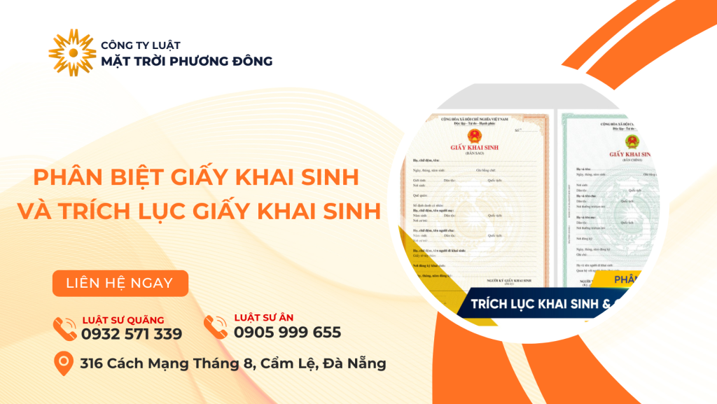 PHÂN BIỆT GIẤY KHAI SINH VÀ TRÍCH LỤC GIẤY KHAI SINH